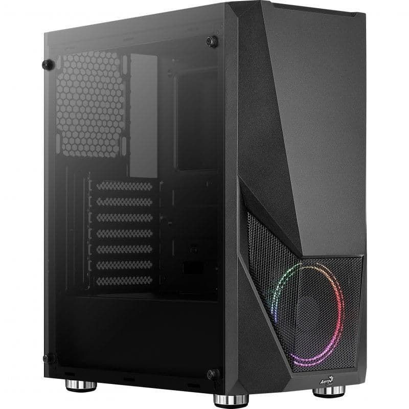 Aerocool Zauron V1 ATX Mid Tower Black with Tempered Glass Side Panel and USB 3.2 Gen 1 Type-A Front Panel main image