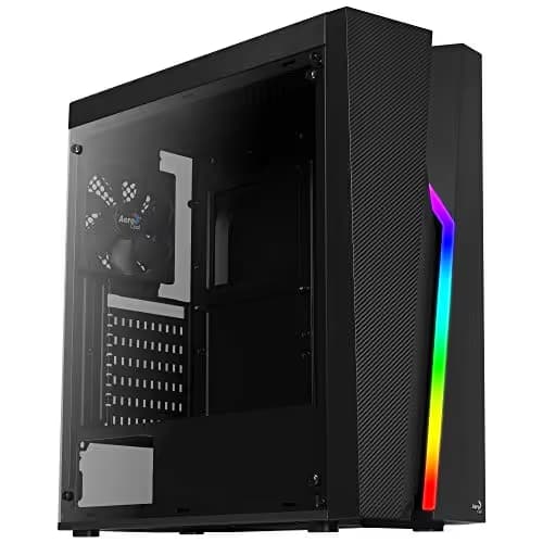 Aerocool Bolt ATX Mid Tower Black with Acrylic Side Panel, USB 3.2 Gen 1 Type-A, USB 2.0 Type-A image