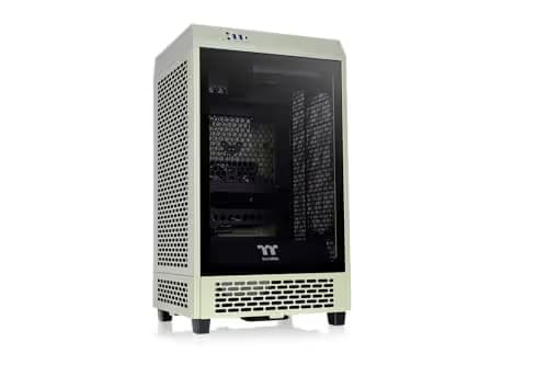 Thermaltake The Tower 200 Mini-ITX Tower Beige Tempered Glass Side Panel, USB 3.2 Gen 2 Type-C Front Panel image