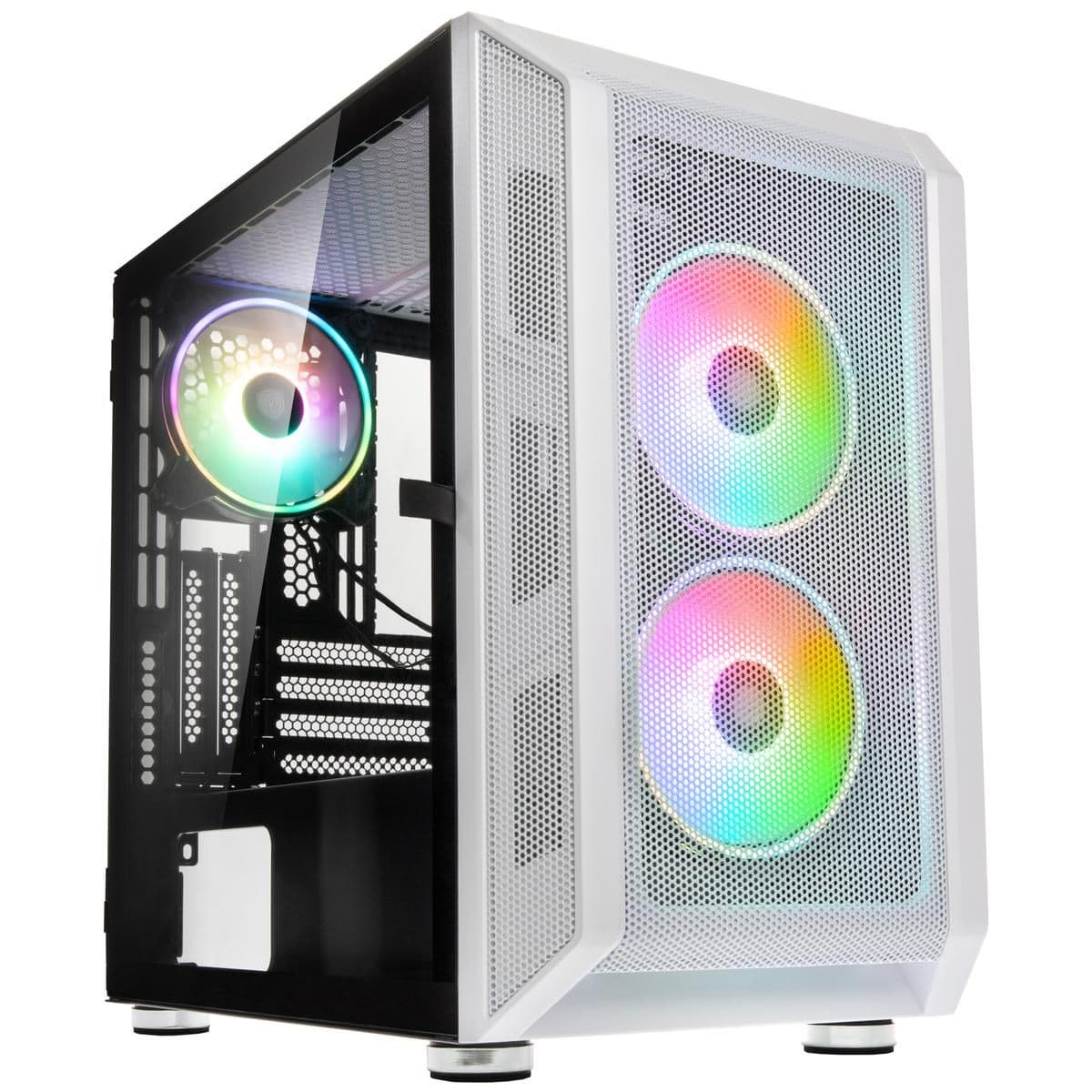 KOLINK Citadel Mesh RGB Micro ATX Mini Tower White Tempered Glass Side Panel main image