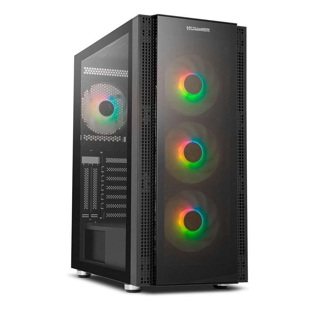 NOX HUMMER HORUS ATX Mid Tower Black with Tempered Glass Side Panel and USB 3.2 Gen 1 Type-A USB 2.0 Type-A main image