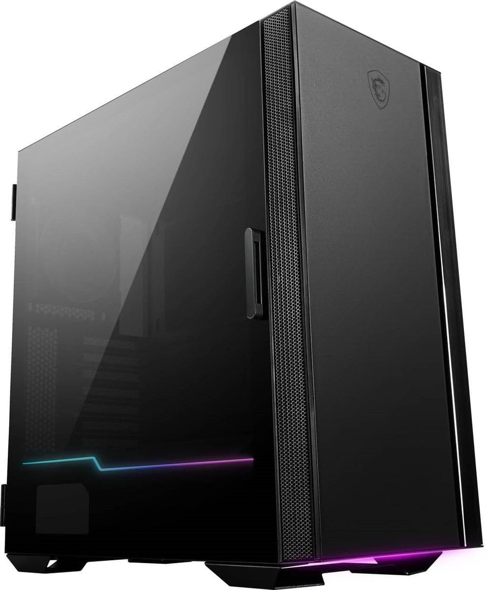 MSI MPG Quietude 100S ATX Mid Tower Black Tempered Glass Side Panel, USB 3.2 Gen 2x2 Type-C, USB 3.2 Gen 1 Type-A main image