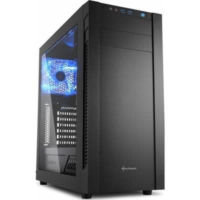 SHARKOON S25-V ATX Mid Tower Blue Acrylic Side Panel, USB 3.2 Gen 1 Type-A image
