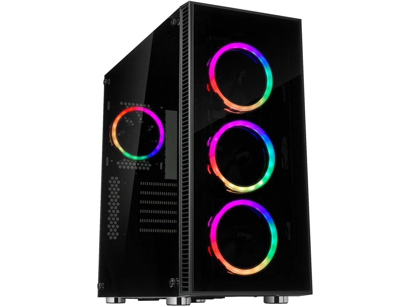 Rosewill CULLINAN V500 ATX Mid Tower Black Tempered Glass Side Panel, RGB, USB 3.2 Gen 1 Type-A main image