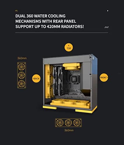 Geometric Future Model 8 ATX Mid Tower Black / Blue with Tinted Tempered Glass Side Panel and USB 3.2 Gen 2 Type-C, USB 3.2 Gen 1 Type-A, USB 2.0 Type-A image