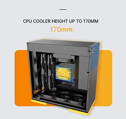 Geometric Future Model 8 ATX Mid Tower Black / Blue with Tinted Tempered Glass Side Panel and USB 3.2 Gen 2 Type-C, USB 3.2 Gen 1 Type-A, USB 2.0 Type-A image