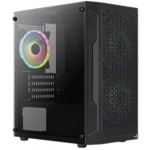 Aerocool Trinity Mini V3 Micro ATX Mini Tower Black with Tempered Glass Side Panel and USB 3.2 Gen 1 Type-A USB 2.0 Type-A main image