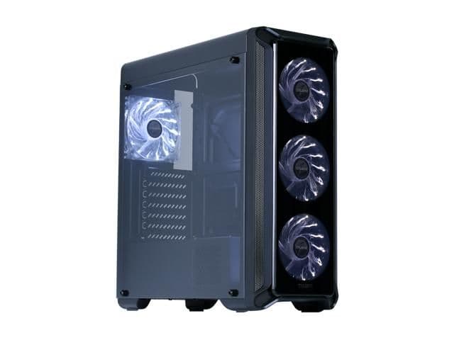 Zalman i3 Edge ATX Mid Tower Black with Tempered Glass Side Panel and USB 3.2 Gen 1 Type-A, USB 2.0 Type-A image