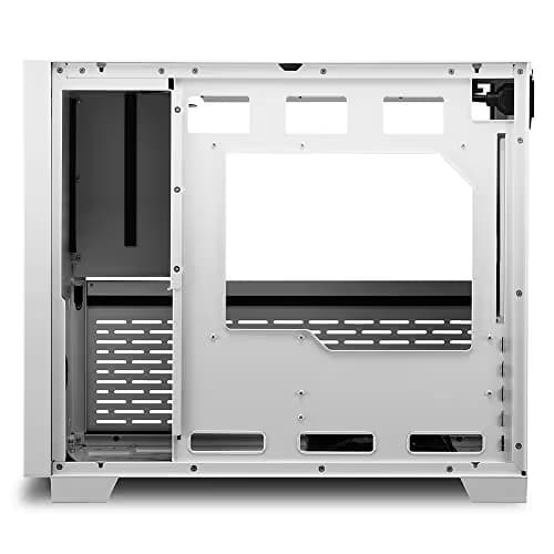 SHARKOON MS-Z1000 Micro ATX Mid Tower White Tempered Glass Side Panel with USB 3.2 Gen 1 Type-A Front Panel image