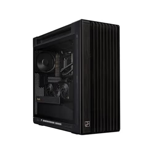 Asus ProArt PA602 Wood Edition ATX Mid Tower Black / Brown Tempered Glass Side Panel image