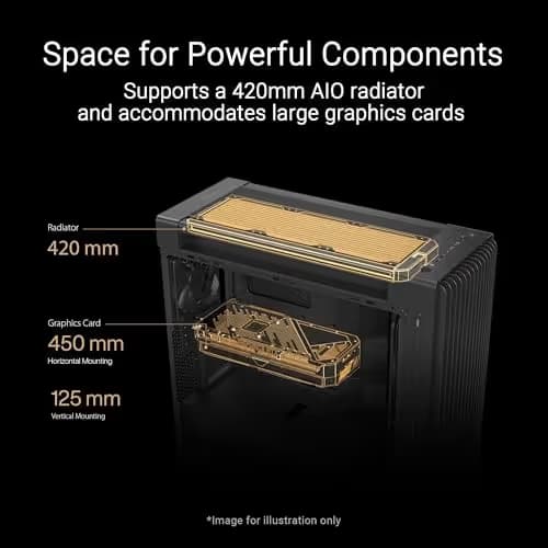 Asus ProArt PA602 Wood Edition ATX Mid Tower Black / Brown Tempered Glass Side Panel image