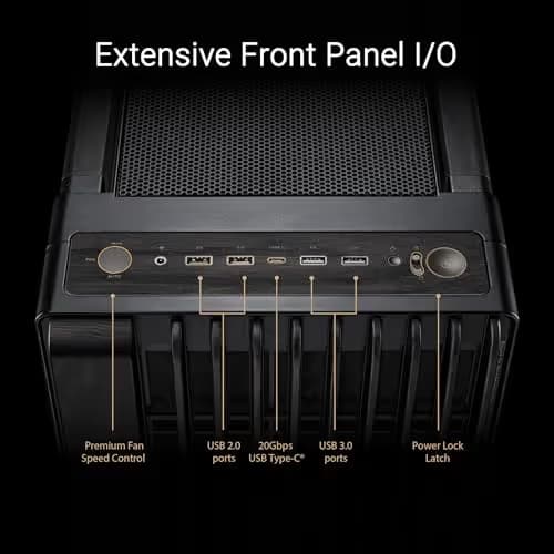 Asus ProArt PA602 Wood Edition ATX Mid Tower Black / Brown Tempered Glass Side Panel image