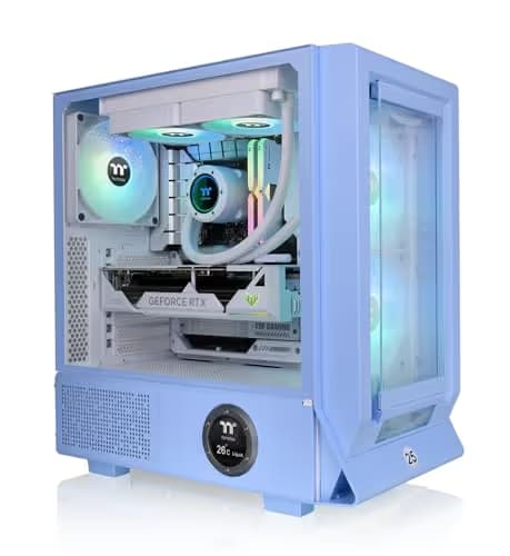 Thermaltake Ceres 350 MX ATX Mid Tower Blue Tempered Glass Side Panel, Front Panel USB 3.2 Gen 2 Type-C and USB 3.2 Gen 1 Type-A image
