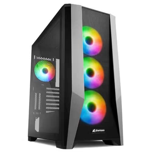 SHARKOON TG7M RGB ATX Mid Tower Black Tempered Glass image