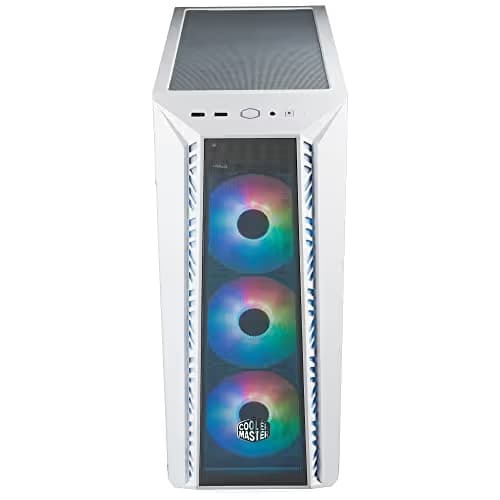 Cooler Master MasterBox 520 Mesh ATX Mid Tower White with Tempered Glass Side Panel and USB 3.2 Gen 2 Type-C, USB 3.2 Gen 1 Type-A image