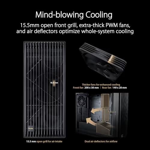 Asus ProArt PA602 ATX Mid Tower Black Tempered Glass Side Panel image