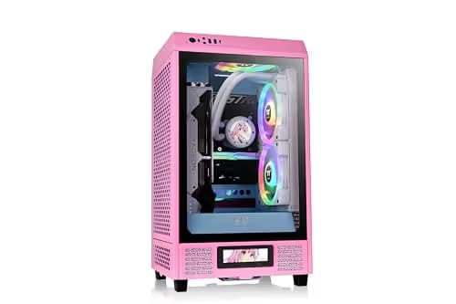 Thermaltake The Tower 200 Mini-ITX Tower Pink Tempered Glass Side Panel image