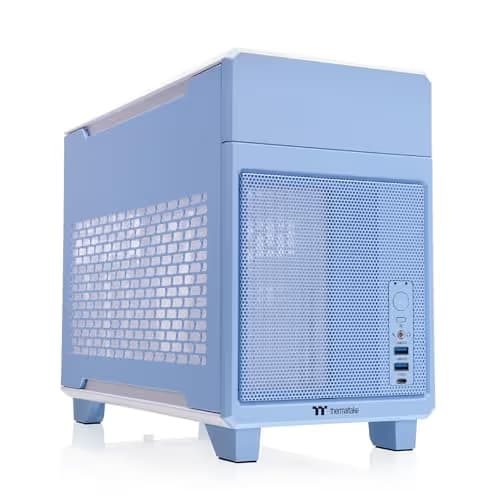Thermaltake TR100 Mini-ITX Desktop Blue / White Mesh Side Panel, USB 3.2 Gen 2 Type-C, USB 3.2 Gen 1 Type-A image