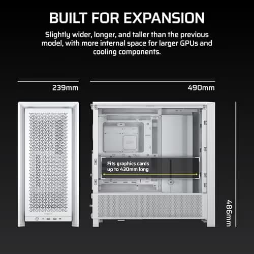 Corsair FRAME 4000D Modular Mid-Tower PC ATX Case - White image