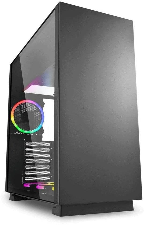 SHARKOON PURE STEEL RGB ATX Mid Tower Black with Tempered Glass Side Panel and USB 3.2 Gen 1 Type-A image