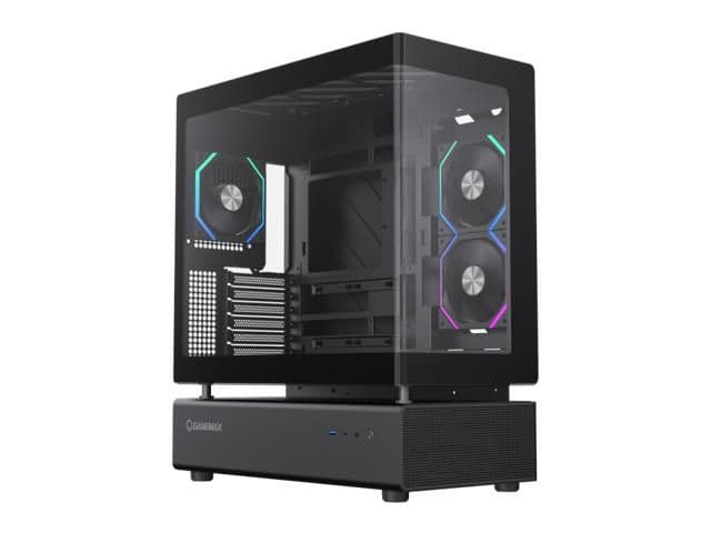 GameMax N80 ATX Mid Tower Black with Tempered Glass Side Panel, USB 3.2 Gen 2 Type-C, USB 3.2 Gen 1 Type-A, and Dimensions: 439 x 240.5 x 530 image