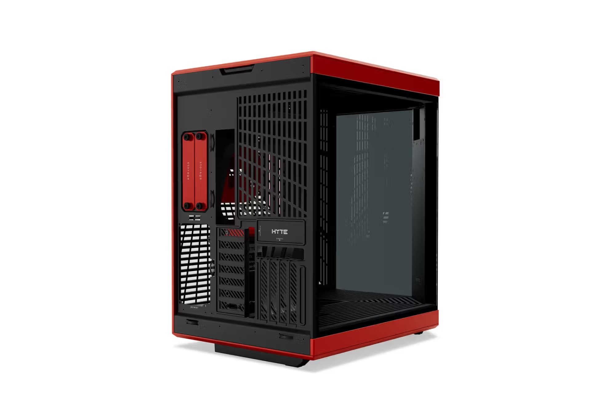 HYTE Y70 Touch ATX Mid Tower Black / Red Tempered Glass Side Panel image