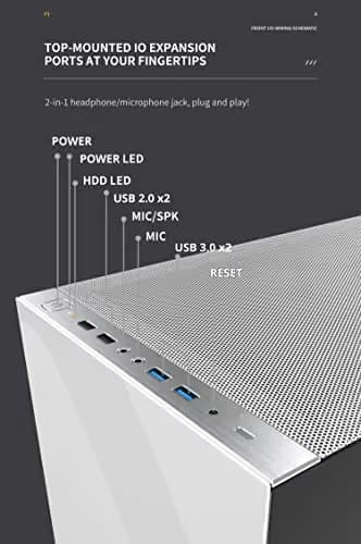 Geometric Future Model 8 ATX Mid Tower Black / White Tinted Tempered Glass Side Panel image