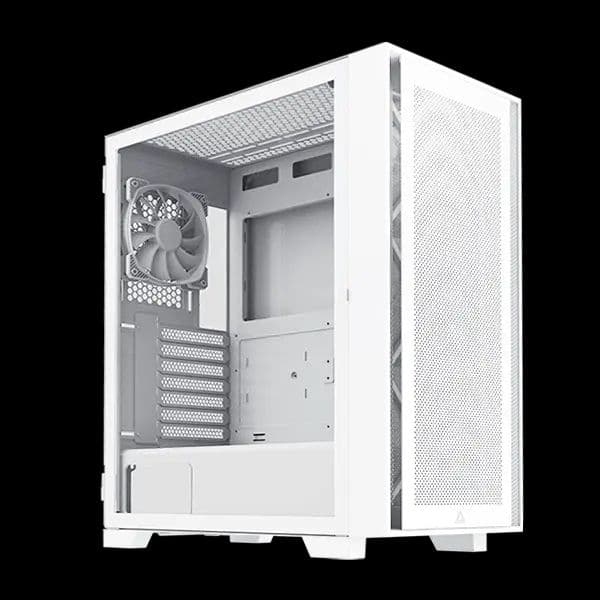 Montech AIR 1000 LITE ATX Mid Tower White with Tempered Glass Side Panel and USB 3.2 Gen 1 Type-A USB 2.0 Type-A image
