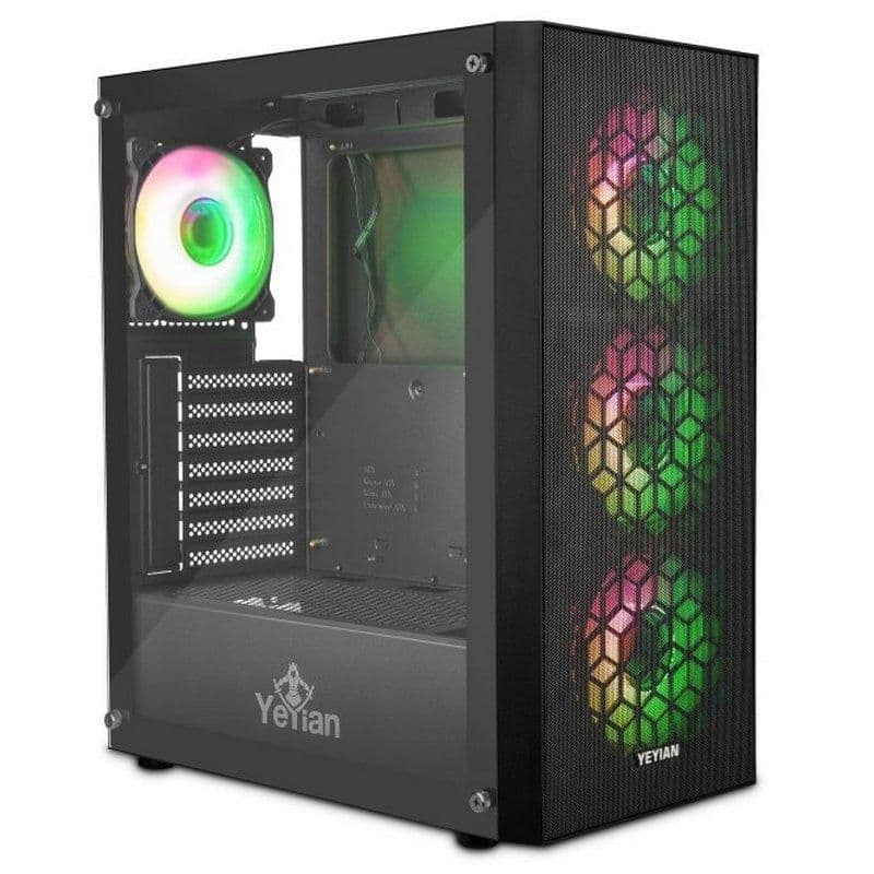 YEYIAN Dragoon ATX Mid Tower Black with Tempered Glass Side Panel and USB 3.2 Gen 1 Type-A, USB 2.0 Type-A Front Panel image