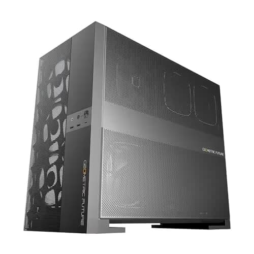 Geometric Future Model 5 Vent ATX Mid Tower Black Tempered Glass Side Panel, USB 3.2 Gen 2x2 Type-C, USB 3.2 Gen 1 Type-A image