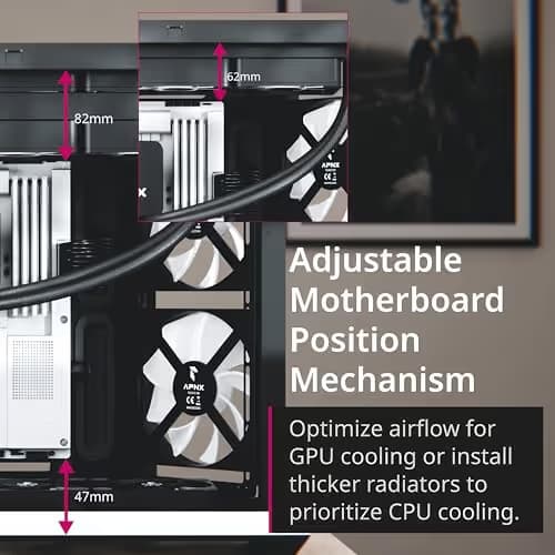 APNX V1 ATX Mid Tower White / Brown Tempered Glass Side Panel image
