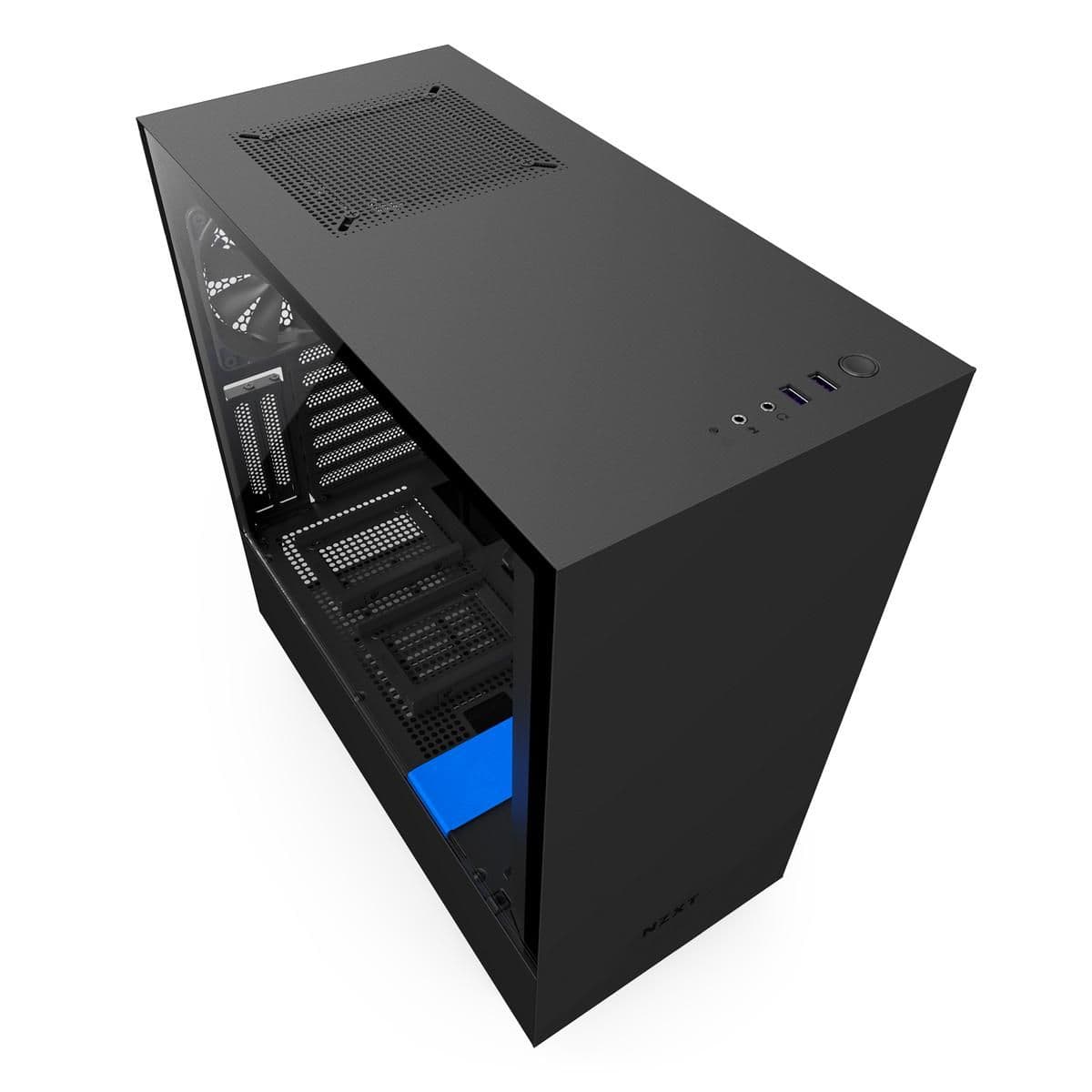 NZXT H500i ATX Mid Tower Black / Blue Tempered Glass Side Panel and USB 3.2 Gen 1 Type-A Front Panel image