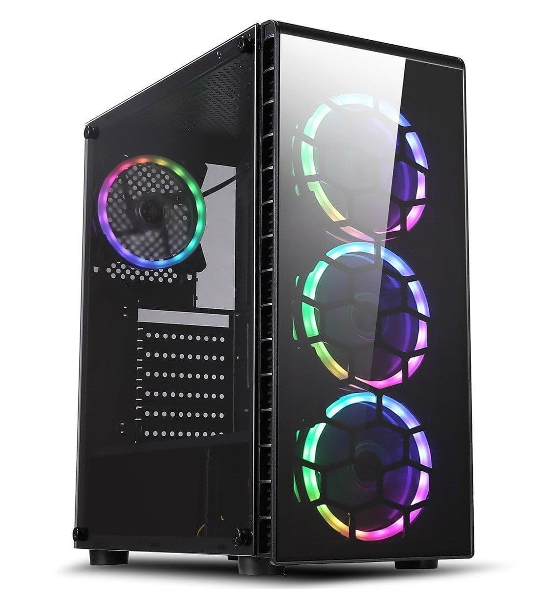CiT RAIDER ATX Mid Tower Black Tempered Glass RGB main image
