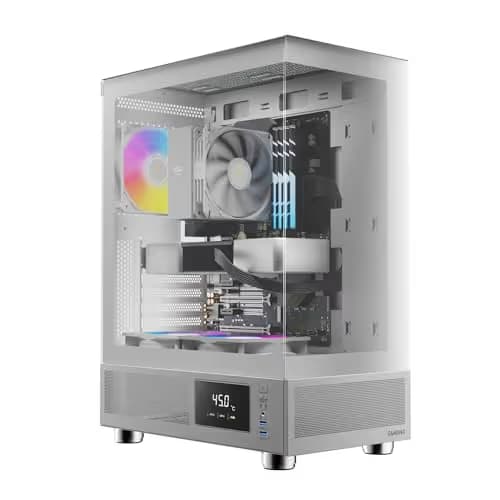 GAMDIAS ATLAS E1 ATX Mid Tower White with Tempered Glass Side Panel and USB 3.2 Gen 1 Type-A Front Panel main image