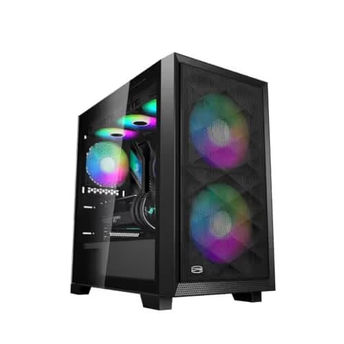 PC Cooler CPS C3D310 Micro ATX Mid Tower Black with ARGB, Tempered Glass Side Panel, and USB 3.2 Gen 1 Type-A main image