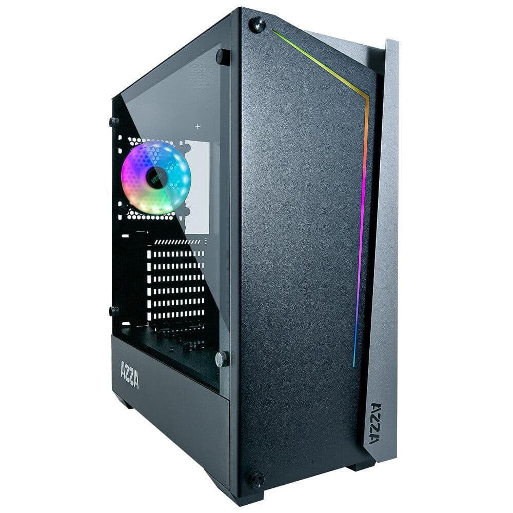 Azza Apollo 430 ATX Mid Tower Black with Tempered Glass Side Panel and USB 3.2 Gen 1 Type-A Front Panel main image