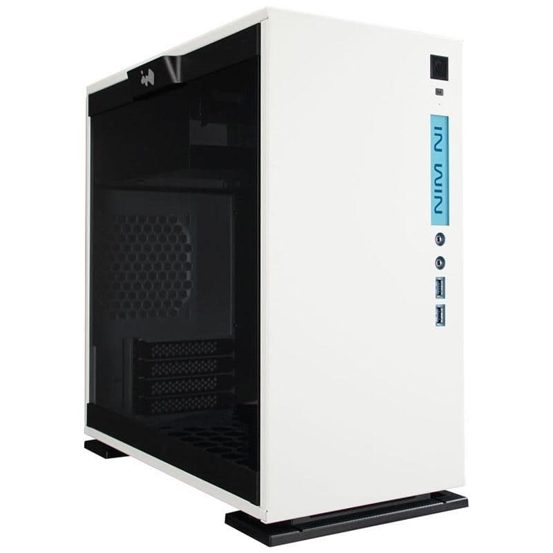In Win 301 Micro ATX Mini Tower White / Blue with Tempered Glass Side Panel and USB 3.2 Gen 1 Type-A Front Panel image
