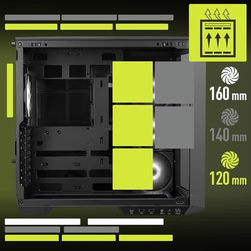 MSI MAG PANO 100R PZ ATX Mid Tower Black with Tempered Glass Side Panel and USB 3.2 Gen 2 Type-C, USB 3.2 Gen 1 Type-A image