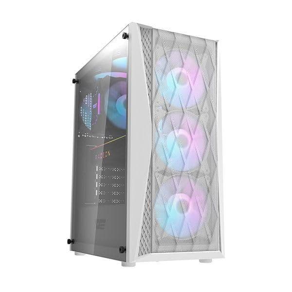 darkFlash DK352 ATX Mid Tower White with Tempered Glass Side Panel and USB 3.2 Gen 1 Type-A main image