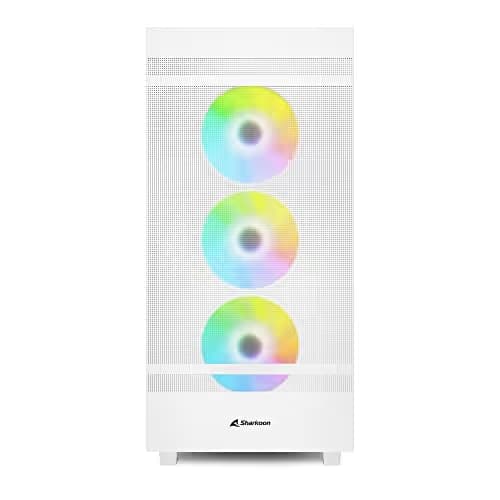 SHARKOON Rebel C50 RGB ATX Mid Tower White Tempered Glass Side Panel image