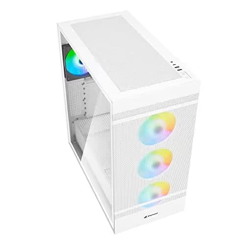 SHARKOON Rebel C50 RGB ATX Mid Tower White Tempered Glass Side Panel image