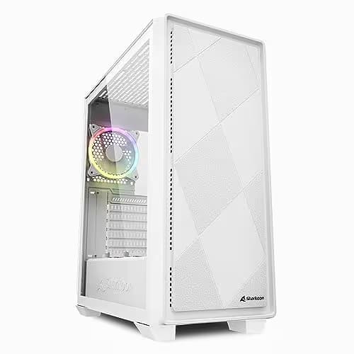 SHARKOON VS8 ATX Mid Tower White RGB Tempered Glass Side Panel image