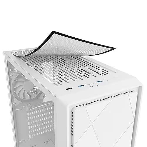 SHARKOON VS8 ATX Mid Tower White RGB Tempered Glass Side Panel image