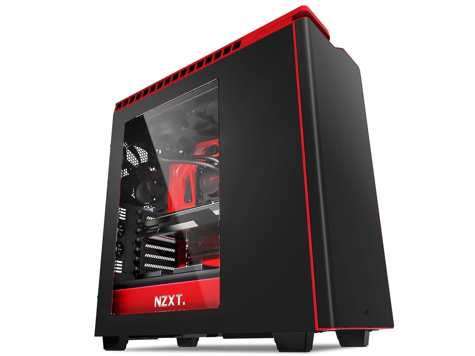 NZXT H440 ATX Mid Tower Black / Red Acrylic Side Panel, USB 3.2 Gen 1 Type-A USB 2.0 Type-A Front Panel image