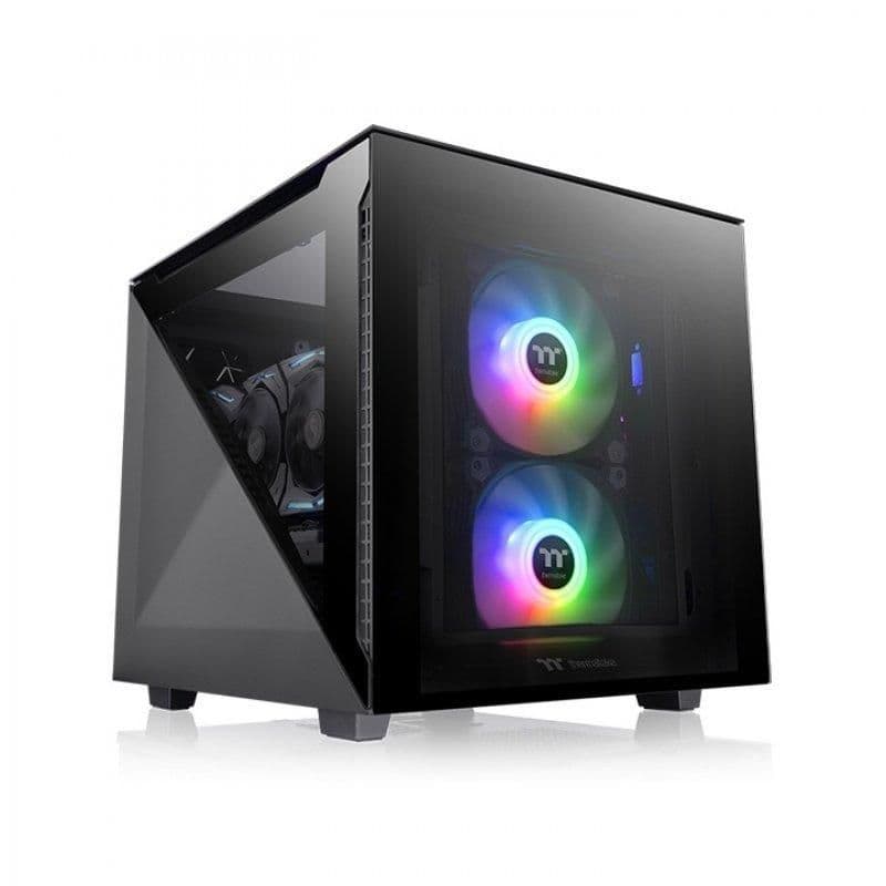 Thermaltake Divider 200 TG Micro ATX Mini Tower Black with Tempered Glass Side Panel image