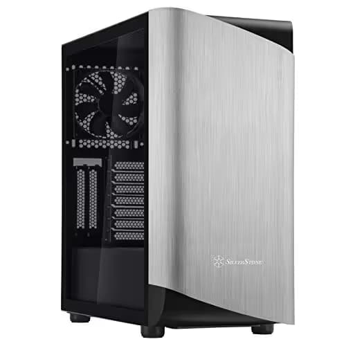 Silverstone SETA A1 ATX Mid Tower Silver / Black with Tempered Glass Side Panel, USB 3.2 Gen 2 Type-C, USB 3.2 Gen 1 Type-A image