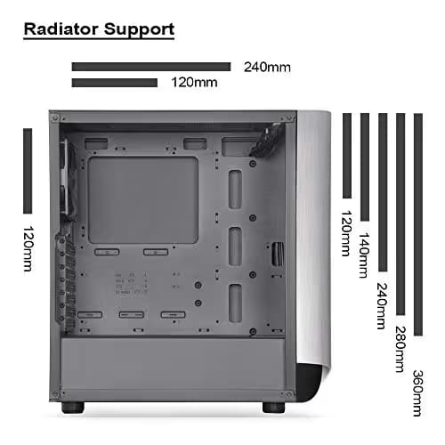 Silverstone SETA A1 ATX Mid Tower Silver / Black with Tempered Glass Side Panel, USB 3.2 Gen 2 Type-C, USB 3.2 Gen 1 Type-A image