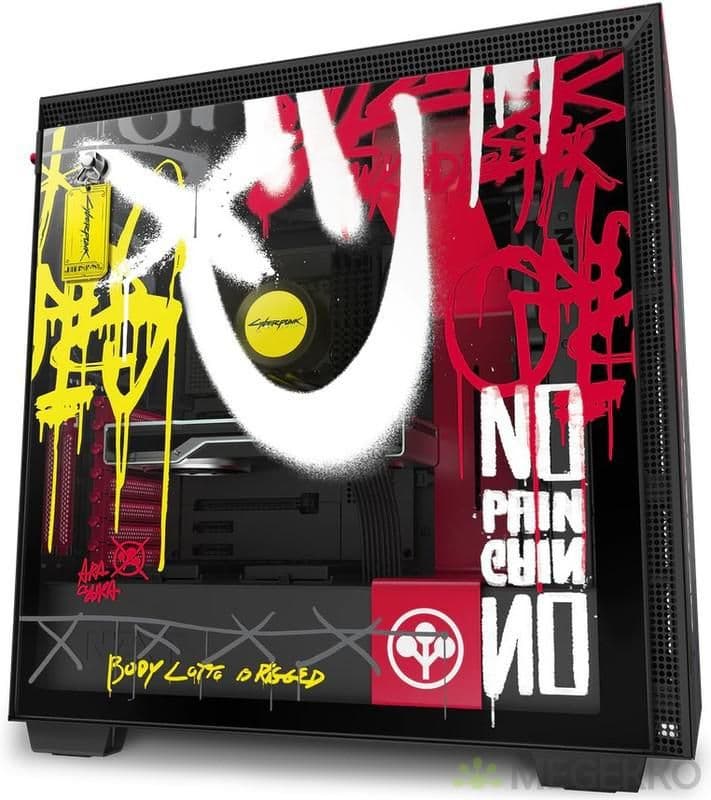 NZXT Cyberpunk 2077 H710i ATX Mid Tower Red / Black Tempered Glass Side Panel image