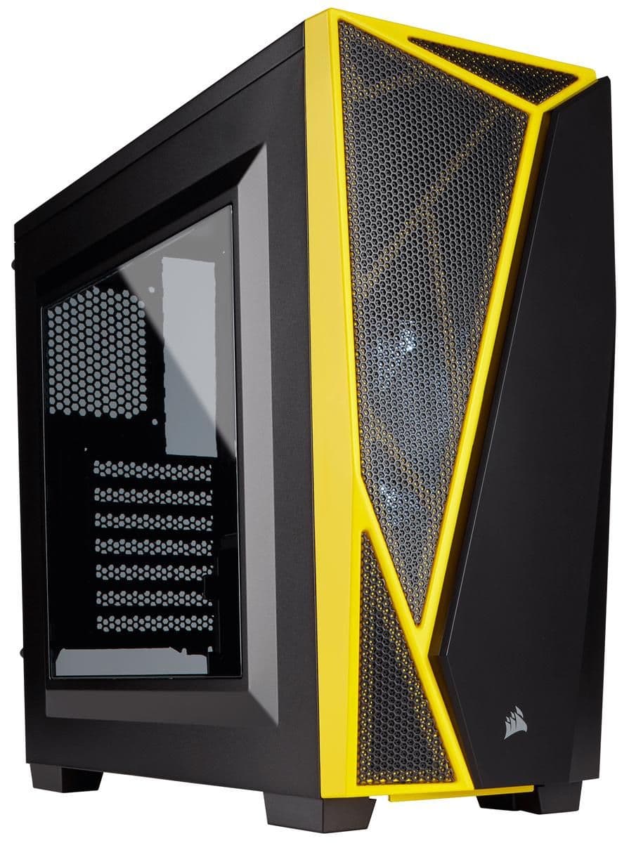 Corsair Carbide Series SPEC-04 ATX Mid Tower Black / Yellow with Acrylic Side Panel and USB 3.2 Gen 1 Type-A, USB 2.0 Type-A image