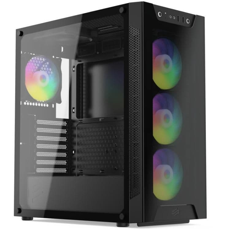 SilentiumPC Armis AR6X EVO ARGB ATX Mid Tower Black with Tempered Glass Side Panel and USB 3.2 Gen 1 Type-A main image